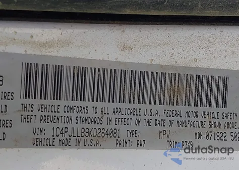 2019 Jeep Cherokee Latitude Plus Fwd z USA, uszkodzony, nr VIN 1C4PJLLB9KD264081